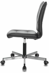 Кресло BRABIX "Stream MG-314", без подлокотников, пятилучие серебристое, экокожа, черное, 532077