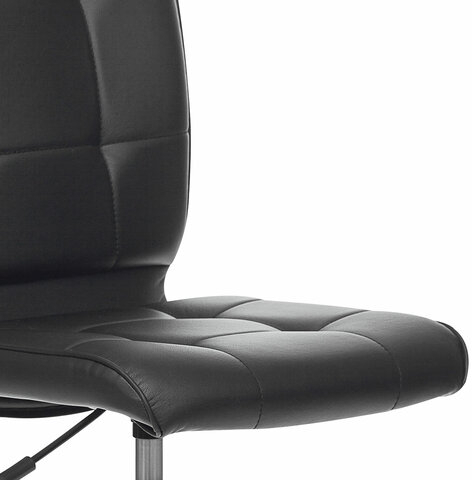 Кресло BRABIX "Stream MG-314", без подлокотников, пятилучие серебристое, экокожа, черное, 532077