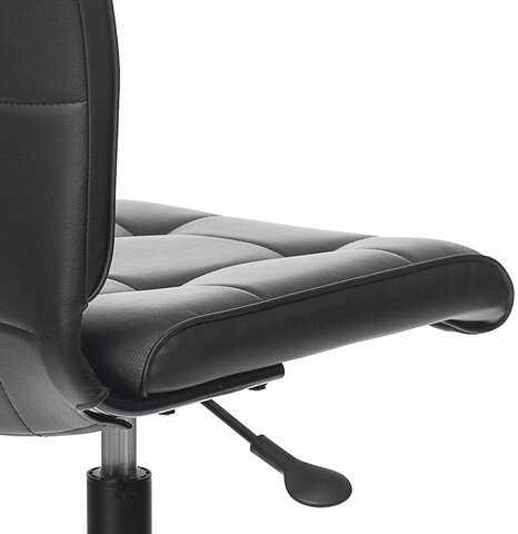 Кресло BRABIX "Stream MG-314", без подлокотников, пятилучие серебристое, экокожа, черное, 532077