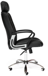 Кресло OXFORD хром кож/зам, черный/черный перфорированный, 36-6/36-6/06