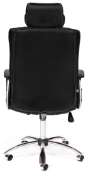 Кресло OXFORD хром кож/зам, черный/черный перфорированный, 36-6/36-6/06