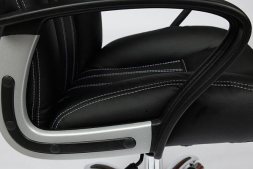 Кресло OXFORD хром кож/зам, черный/черный перфорированный, 36-6/36-6/06