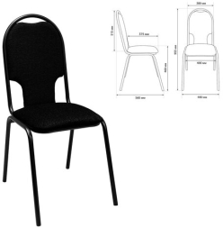 Стул для посетителей РС02М, черный каркас, ткань черная