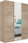 Шкаф-купе Прайм 3-х дверный (ЛДСП/Зеркало/ЛДСП) Сонома