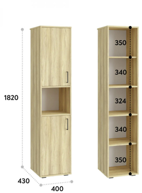Шкаф-пенал Оскар ОС-02 блэквуд ячменный