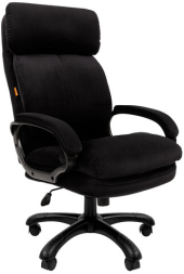 Кресло офисное CHAIRMAN СН 505, НАГРУЗКА до 150 кг, велюр, черное, 7127990