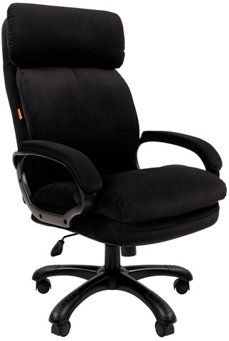 Кресло офисное CHAIRMAN СН 505, НАГРУЗКА до 150 кг, велюр, черное, 7127990