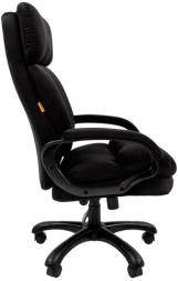 Кресло офисное CHAIRMAN СН 505, НАГРУЗКА до 150 кг, велюр, черное, 7127990