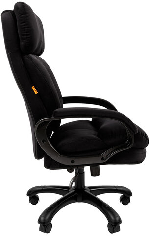 Кресло офисное CHAIRMAN СН 505, НАГРУЗКА до 150 кг, велюр, черное, 7127990