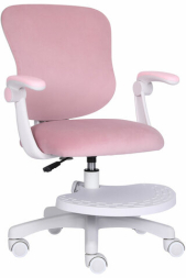 Кресло детское с подставкой для ног BRABIX &quot;Sky MG-206&quot;, велюр, розовое, 533154