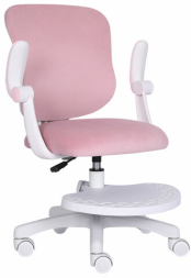 Кресло детское с подставкой для ног BRABIX &quot;Sky MG-206&quot;, велюр, розовое, 533154