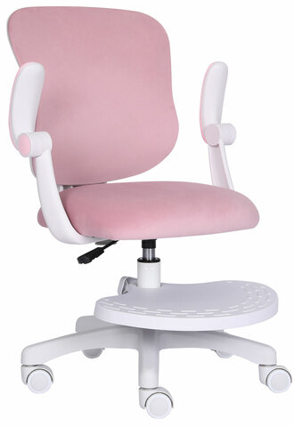 Кресло детское с подставкой для ног BRABIX "Sky MG-206", велюр, розовое, 533154