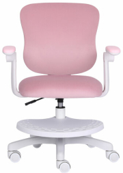 Кресло детское с подставкой для ног BRABIX &quot;Sky MG-206&quot;, велюр, розовое, 533154