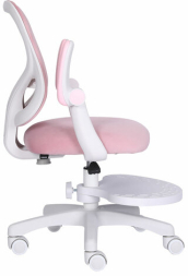 Кресло детское с подставкой для ног BRABIX &quot;Sky MG-206&quot;, велюр, розовое, 533154