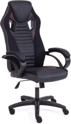 Кресло PILOT кож/зам/ткань, черный/черный перфорированный/коричневый, 36-6/36-6/06/36-36/TW-11