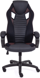 Кресло PILOT кож/зам/ткань, черный/черный перфорированный/коричневый, 36-6/36-6/06/36-36/TW-11