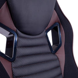 Кресло PILOT кож/зам/ткань, черный/черный перфорированный/коричневый, 36-6/36-6/06/36-36/TW-11