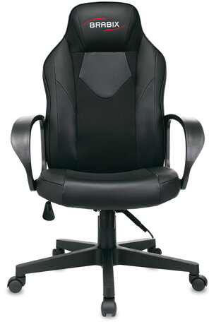 Кресло компьютерное BRABIX "Game GM-017", экокожа/ткань, черное, 532641, GM-017_532641