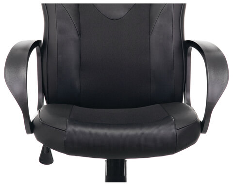 Кресло компьютерное BRABIX "Game GM-017", экокожа/ткань, черное, 532641, GM-017_532641
