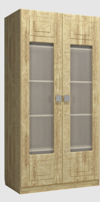 Шкаф-пенал со стеклом Анастасия АН-4К дуб роше/дуб классик синхро