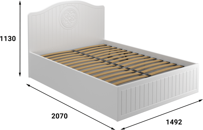 Кровать «Монблан» МБ (605К-607К) белое дерево