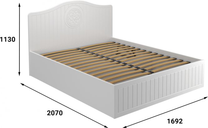 Кровать «Монблан» МБ (605К-607К) белое дерево