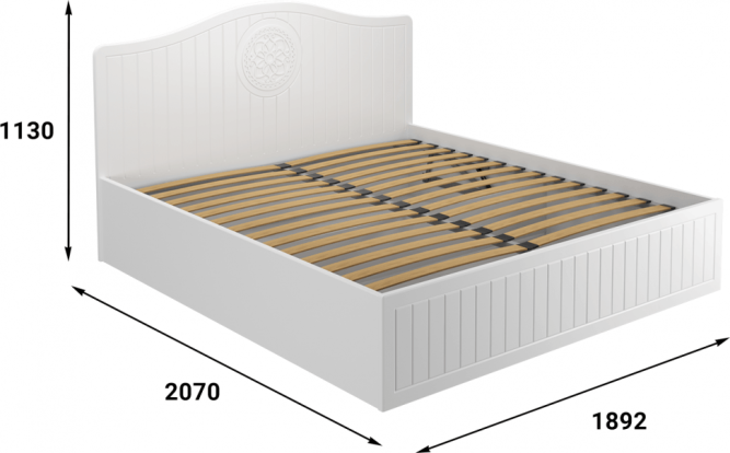Кровать «Монблан» МБ (605К-607К) белое дерево