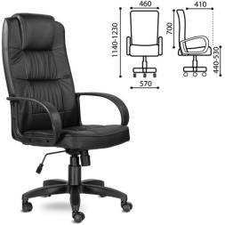 Кресло офисное "Премьер", кожзам, черное