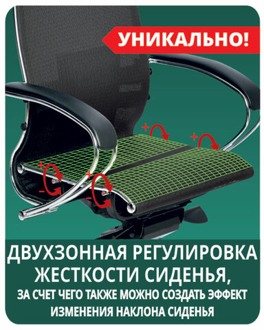 Кресло офисное МЕТТА "SAMURAI" Black Edition, сверхпрочная сетка, регулируемое, черное