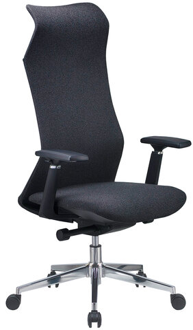 Кресло офисное CHAIRMAN CH 583 SL, хром, 3D подлокотники, синхромеханизм, ткань, темно-серое, 7131358