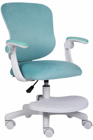 Кресло детское с подставкой для ног BRABIX "Sky MG-206", велюр, голубое, 533155