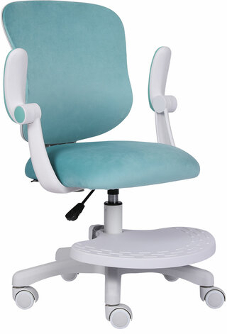 Кресло детское с подставкой для ног BRABIX "Sky MG-206", велюр, голубое, 533155