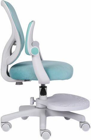 Кресло детское с подставкой для ног BRABIX "Sky MG-206", велюр, голубое, 533155