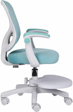 Кресло детское с подставкой для ног BRABIX "Sky MG-206", велюр, голубое, 533155