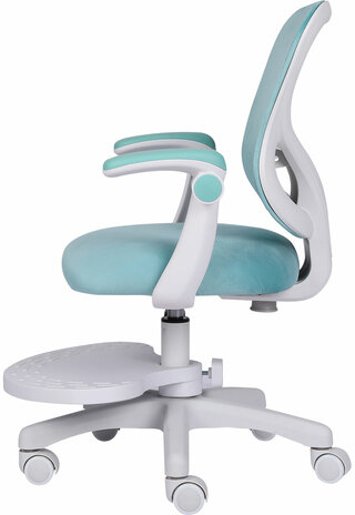 Кресло детское с подставкой для ног BRABIX "Sky MG-206", велюр, голубое, 533155