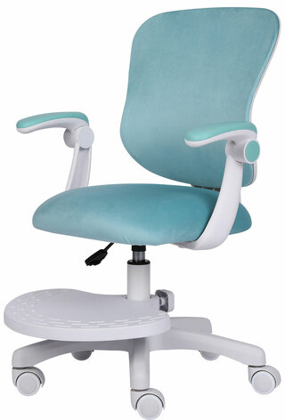 Кресло детское с подставкой для ног BRABIX "Sky MG-206", велюр, голубое, 533155