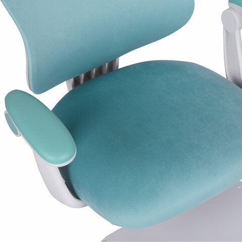 Кресло детское с подставкой для ног BRABIX "Sky MG-206", велюр, голубое, 533155