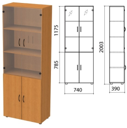 Шкаф высокий со стеклом КФ10,КФ14