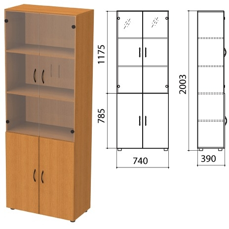 Шкаф высокий со стеклом КФ10,КФ14