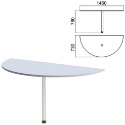 Стол приставной полукруг Арго (вариант 4) опора хром
