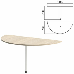 Стол приставной полукруг Арго (вариант 4) опора хром