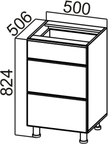 Стол-рабочий 500 (с ящиками) Модус