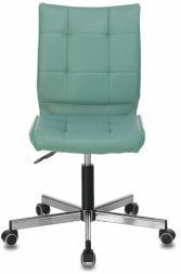 Кресло BRABIX "Stream MG-314", без подлокотников, пятилучие серебристое, экокожа, серо-голубое, 532079