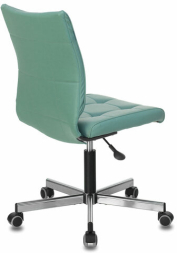 Кресло BRABIX "Stream MG-314", без подлокотников, пятилучие серебристое, экокожа, серо-голубое, 532079