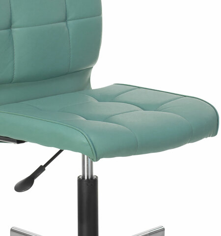 Кресло BRABIX "Stream MG-314", без подлокотников, пятилучие серебристое, экокожа, серо-голубое, 532079