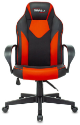 Кресло компьютерное BRABIX "Game GM-017", экокожа/ткань, черное/красное, 532642, GM-017_532642