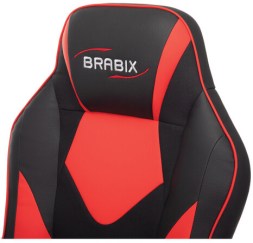 Кресло компьютерное BRABIX "Game GM-017", экокожа/ткань, черное/красное, 532642, GM-017_532642