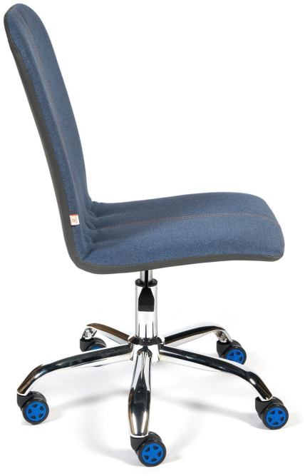 Кресло RIO экошерсть/кож/зам, синий/металлик, 1811-30/36