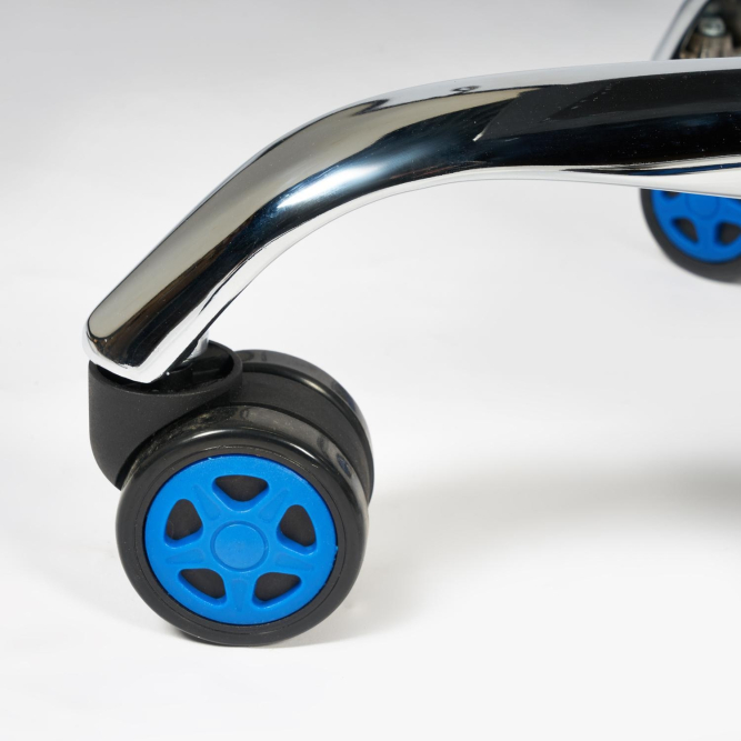 Кресло RIO экошерсть/кож/зам, синий/металлик, 1811-30/36