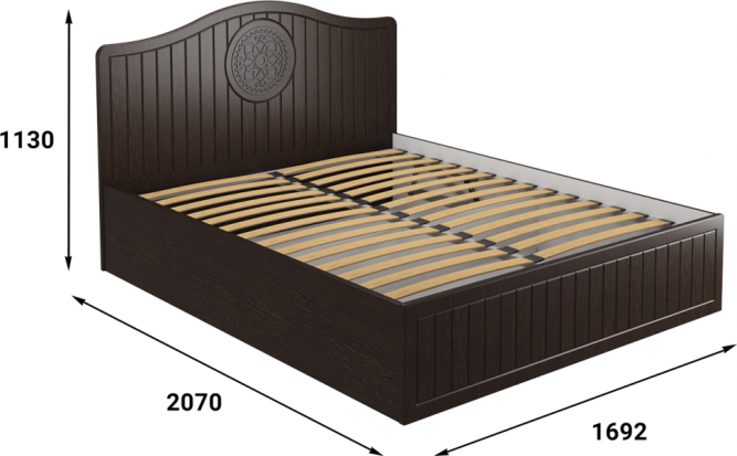 Кровать «Монблан» МБ (605К-606К) орех шоколадный